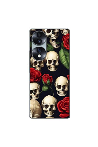 OEM Husa compatibila cu Honor 70 Silicon Gel Tpu Model Skulls and Roses