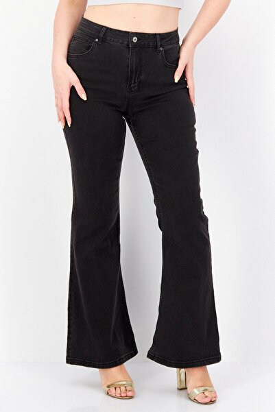 Don't Call Me Jennyfer Women Flare Fit Solid Stretchable Jeans, Black