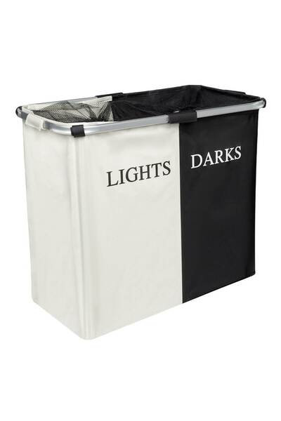 Zumzeria Double Laundry Basket with Aluminum Frame 60.5x32.5x52.5cm - 110L