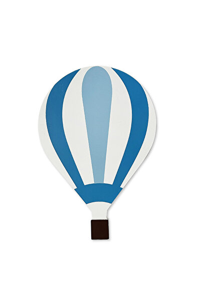 Zumzeria White Blue Striped Hot Air Balloon with LED Ø15.5x23cm