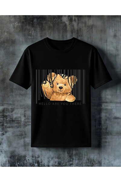 COMVİCHO Hello Are You Teddy Bear Printed Oversize T-Shirt