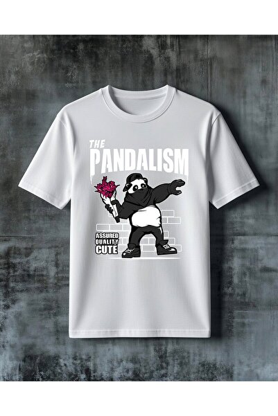 COMVİCHO Assured Quality Panda Cicek Printed Oversize T-Shirt