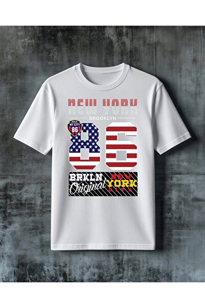 COMVİCHO Neon Hood Newyork Style Printed Oversize T-Shirt
