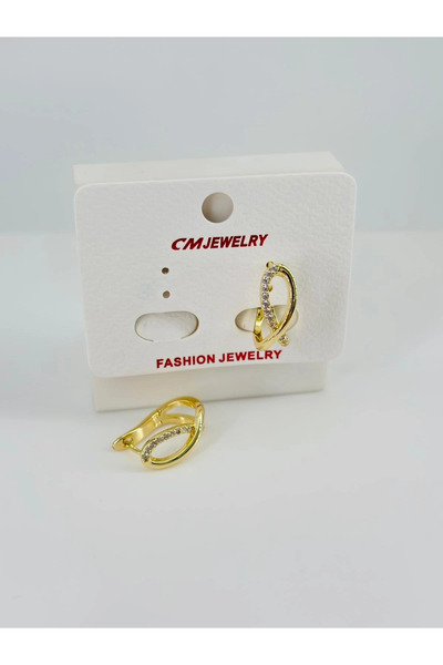 eco port Zircon Stone Brass Earrings - Kp00495