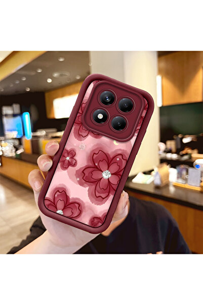 SLIMFELT Redmi Note 14 Pro Plus+ 5G Uyumlu Yüksek Kaliteli Çiçek Desenli, Düş...