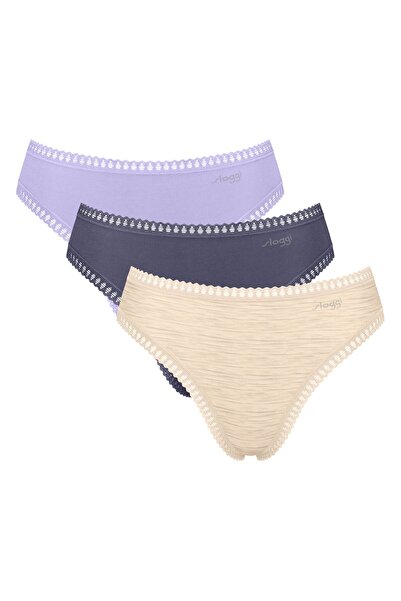 SLOGGI Damen Slips, 3er Pack - GO Crush High Leg C3P, Unterhose, Stretch-Baum...