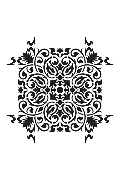Eni Design 3D Jumbled Leaf Tile Stencil, 80x80cm, reusable, plastic
