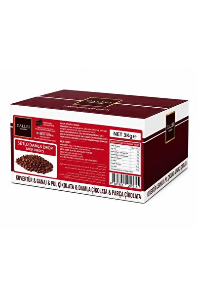 Callei Chocolate Sütlü Damla Çikolata 3 KG – Pasta, Kurabiye ve Tatlı Tarifle...