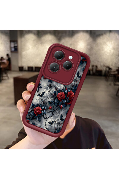 ucuc Infinix Hot 40/40 Pro Uyumlu Darbeye Dayanıklı Kamera Korumalı Bordo Sil...