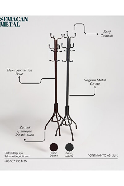 SEMACAN Metal Ayaklı Portmanto