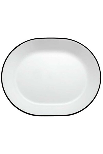 Corelle City Block Vitrelle Glass Serving Platter with Black Border, 31 cm, 1...