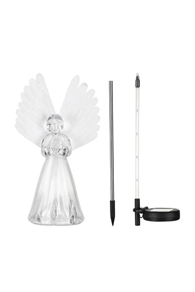 emc onshop Lămpi solare de grădină, „Frosty Snow White Angel” cu panou solar ...