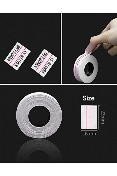 JokeyKırtasiye Mx6600 23X16Mm Double Line Red Stripes (Kraf/ Hongshong/ Motex...