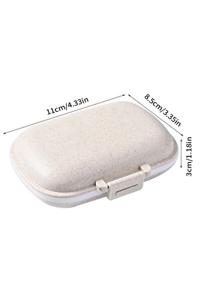 choice2 Wheat 8-Grid Tablets Organizer Container with Seal Ring Travel Pill B...
