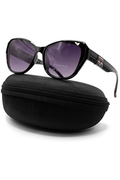 PARUNIV Women's sunglasses, PARUNIV, black frame with Patterned , polarized l...