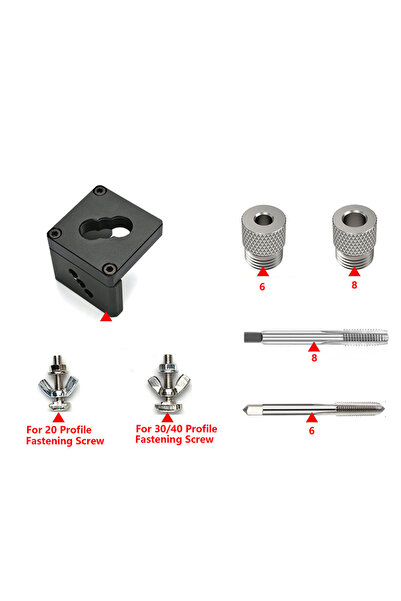 Choice black 1Set Aluminum Profile Drill Guide Access, M6/M8 Hole Drill Jig F...