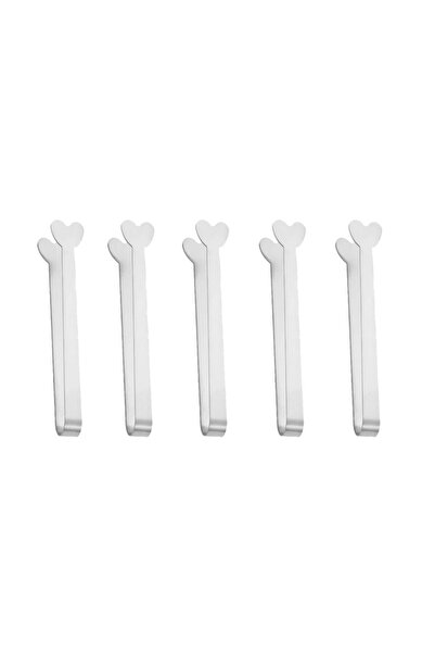 Choice 5pcs 1/5pcs Heart-Shaped Mini Tongs Stainless Steel for Sugar/Ice Cube...
