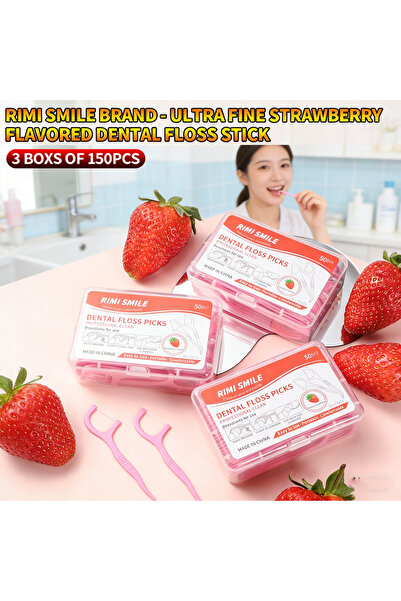 Choice1 3 boxs of 150pcs 50-150Pcs Strawberry Dental Floss Picks By RIMI SMIL...