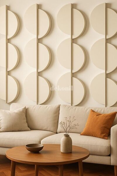 Dekonil Yarım Ay MDF Duvar Paneli 39*79 cm - 2 Adet