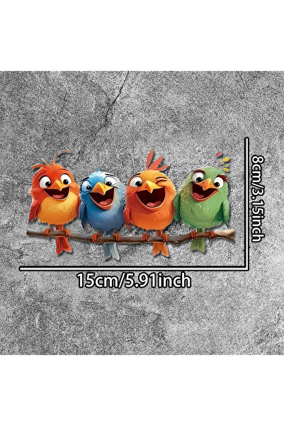 Choice6 UVN941 1PC Cartoon Cute Birds Trash Can Stickers Waterproof for DIY R...
