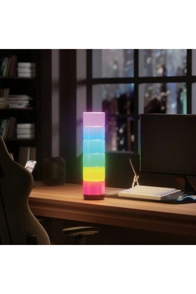 DAsiNU Lampa Party LED RGB cu USB 6 Piese Detasabile Rotunde 10×6.4cm
