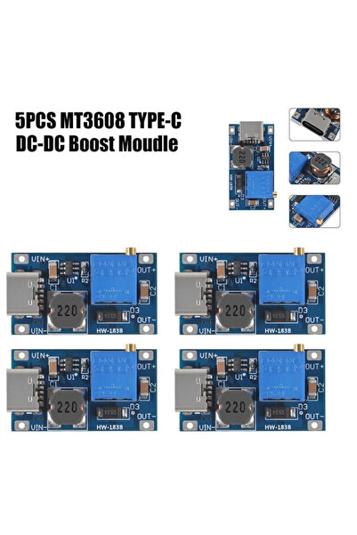 Choice1 5PCS MT3608 TYPE-C 5-10PCS MT3608 Adjustable Step Up Module Voltage R...