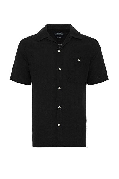 S13 Store Apaş collar regular fit short sleeve men's shirt