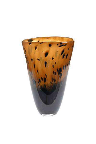 meli melo Decorative glass vase with brown and black marbled effect 29.5 cm
