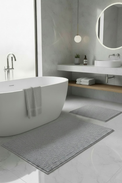 Pimula home Makarna Banyo Paspası Kaymaz Tabanlı Yıkanabilir 2'li Set 60x100 ...