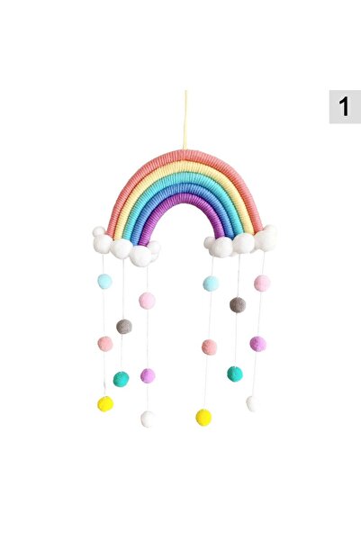 Choice4 1 Hand-woven Five Strands Rainbow Clouds Hanging Decoration Colorful ...