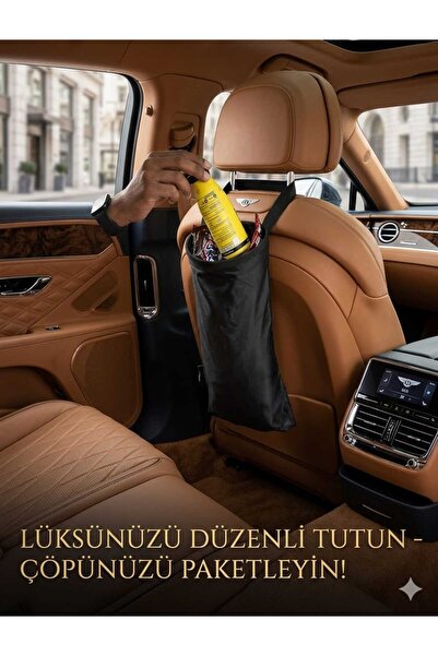 GenelTedarik Car Interior Trash Can with Hanger Seat Back Auto Garbage Bag 1P...