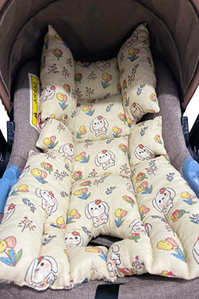 Ponchik 100% Cotton Double Layer Muslin Bead Silicone Filled Baby Stroller Cu...
