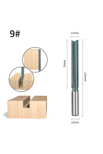 Choice11 12x12x76 Green 6.35MM 8MM 12MM Shank Long Blades Straight Router Bit...