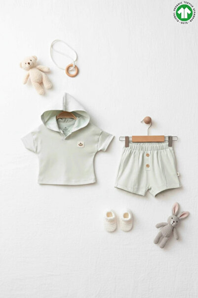 The Nest Kids طقم أطفال بقلنسوة من أورجانيك بريز