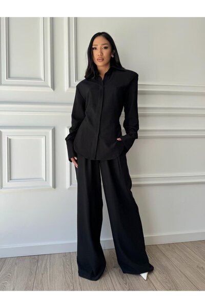 CC STORE KALYSSA long two-piece suit, shirt and oversized linen trousers