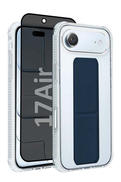 Margoun 2 Packs Finger Grip Clear Case for iPhone 17 Air - Dark Blue-4