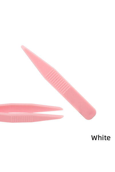 Choice1 Pink 10pcs/bag Plastic Tweezers for Eyelash Extensions False Lashes T...