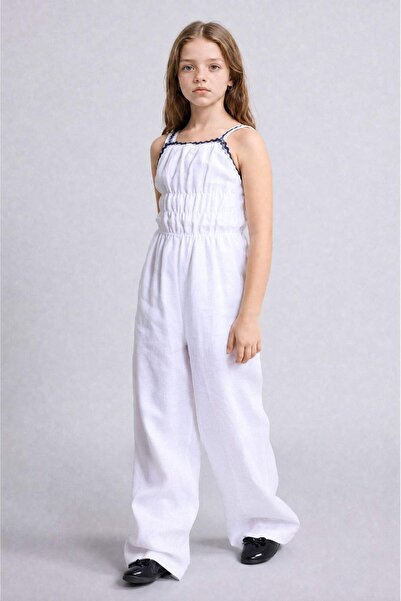 DeFacto Strappy Linen Jumpsuit for Girls H3769A826Hs