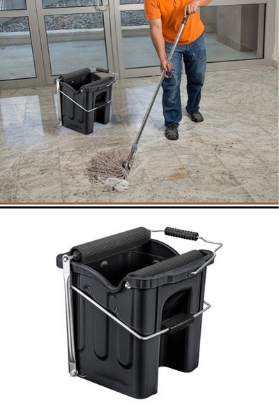 Flora F060 Buldozer Pedallı Temizlik Kovası Siyah, 14 Litre Pratik Kolay Sist...