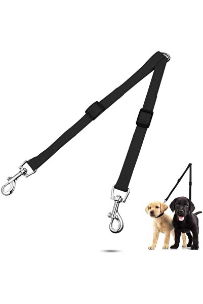 Choice Black Adjustable Double Pet Trainer Lead No Tangle Double Dog Distribu...