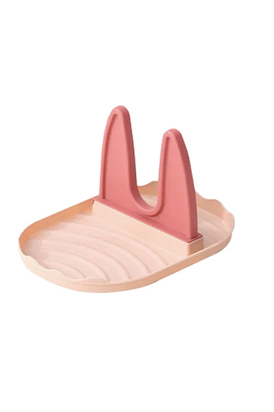 Choice Pink-1 Household Plastic Pot Lid Rack Multi-Functional Pot and Spatula...