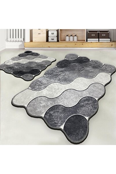 FARİKA Bathmat Set (2 Pieces) Non-Slip Underside Size: 60 X 100 Cm (1 Piece) ...