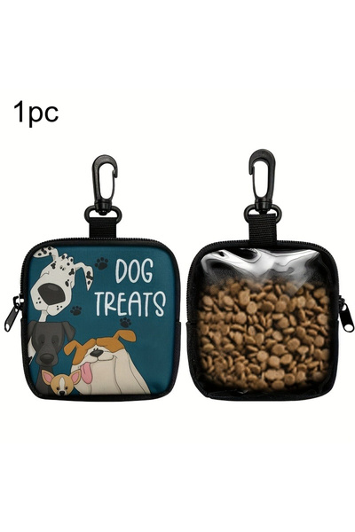 Choice 1pc 1pc Dog Print Dog Treat Bag with Hook and Zipper Pet Training Set ...