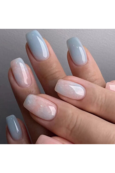Choice 998 24 pieces of gentle nude long press-on nails (square shape), paire...