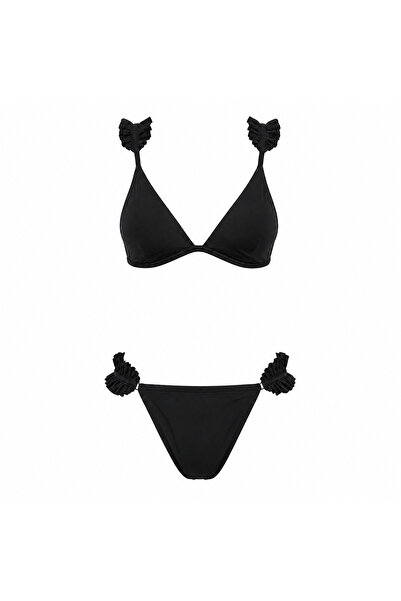 VULEVU Fırfır Detaylı Üçgen Bikini Takımı