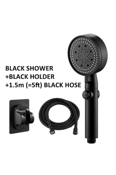 choice2 3pcs Set-Black 3Pcs/Set Adjustable Silver/Black Shower Head, High Pre...