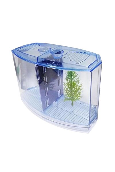 Choice L Transparent Betta Fish Tank, Double-grid Rhombus Guppy Aquarium, Hat...