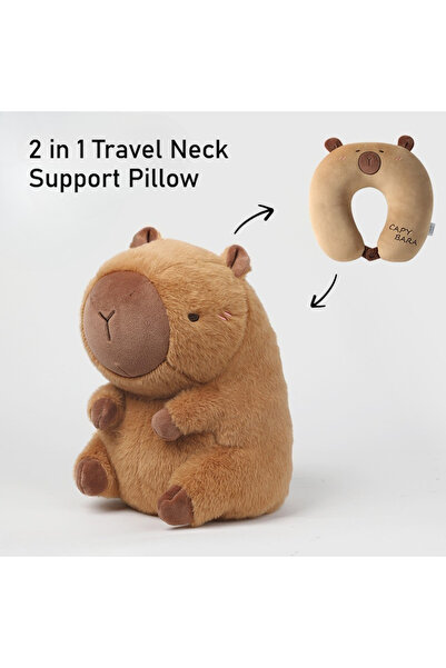 Choice Style 2 Cute Kawaii Capybara U-shaped Plush Pillow 2 in 1 Travel Neck ...