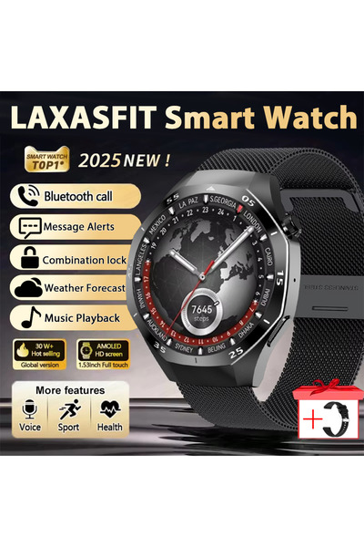choice2 ساعة ذكية سوداء ML LAXASFIT 2026 الجديدة للرجال بشاشة HD مقاس 1.52 بو...