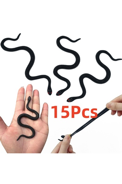 Choice OneSize 15Pcs 10cm 15Pcs Fake Realistic Toy Snake Simulation Soft Glue...